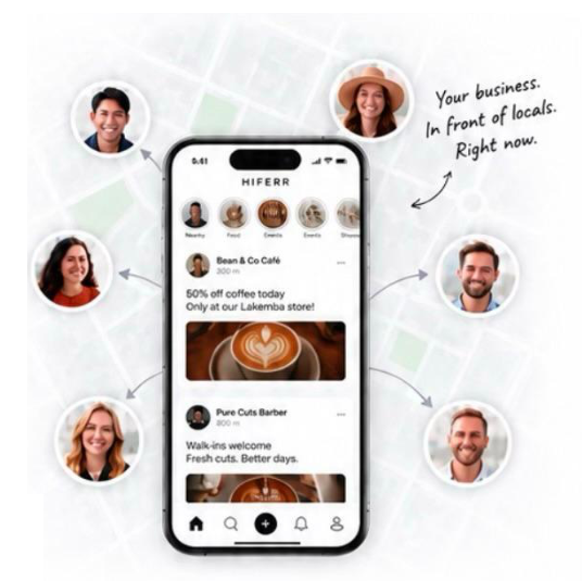Instantly reach everyone around - Hiferr