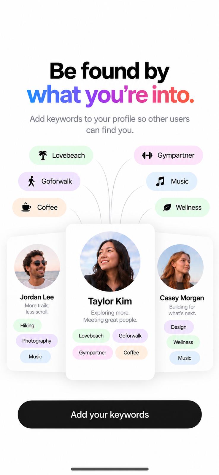 Find people you actually want to connect with